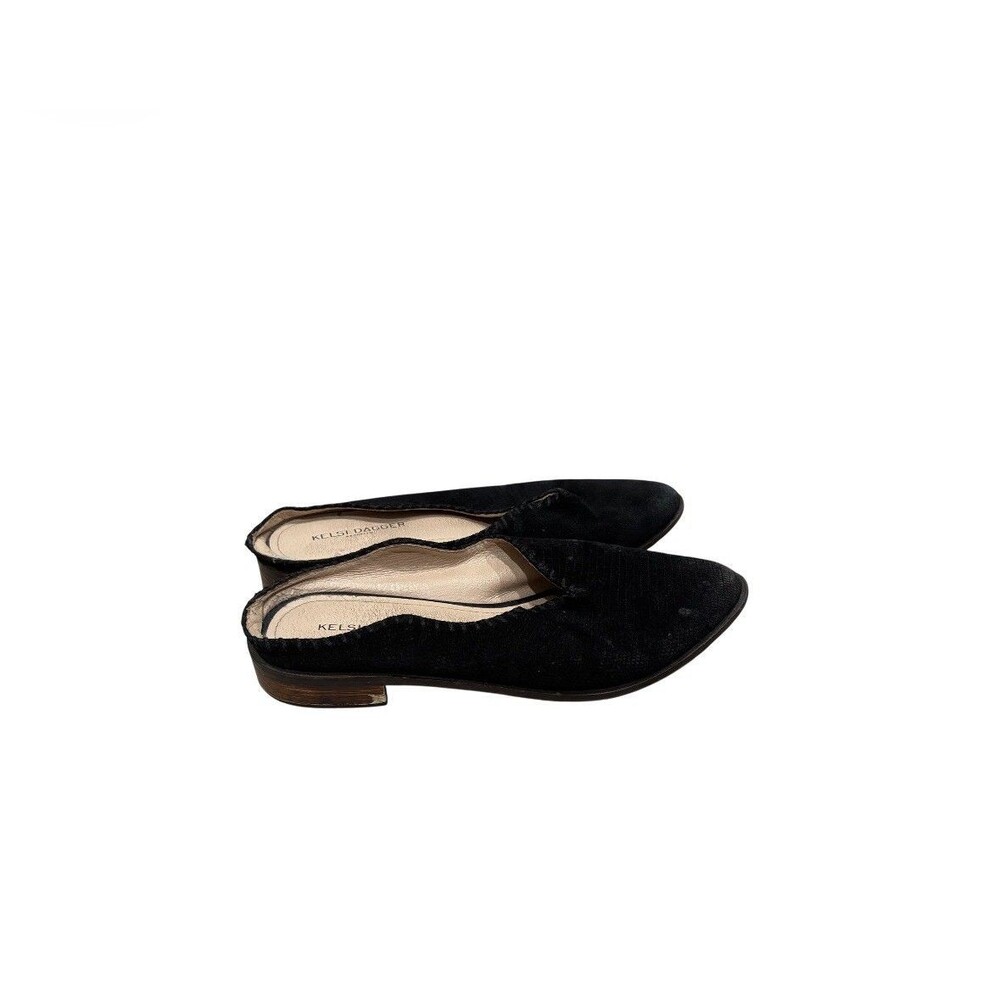 Kelsi Dagger Brooklyn Suede Mules Slip-On Shoes Black Sz 8.5